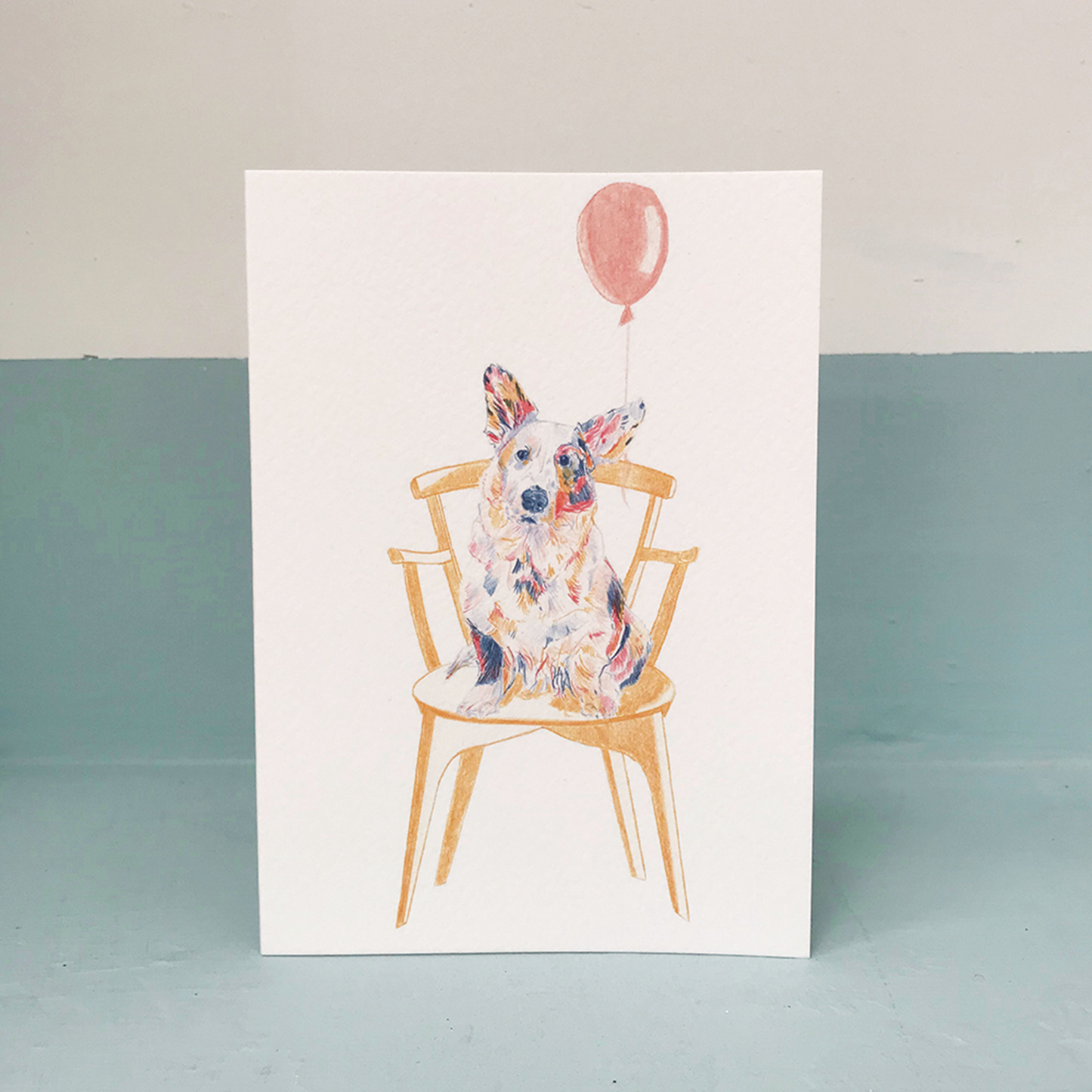 Corgi on Chair Card