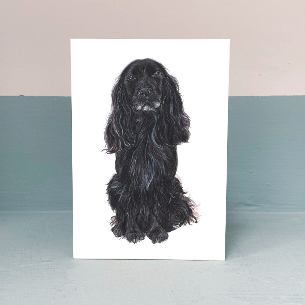 Black Working Cocker Spaniel Card